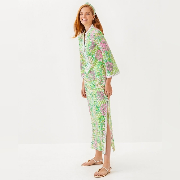 NWT Lilly Pulitzer Shealyn Stretch Cotton Maxi Caftan - 10 - Picture 4 of 7
